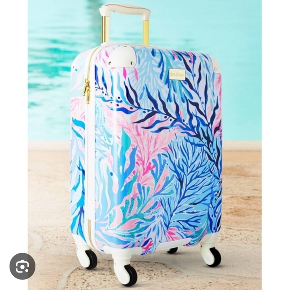 Lilly Pulitzer Kaleidoscope Coral Print Suitcase